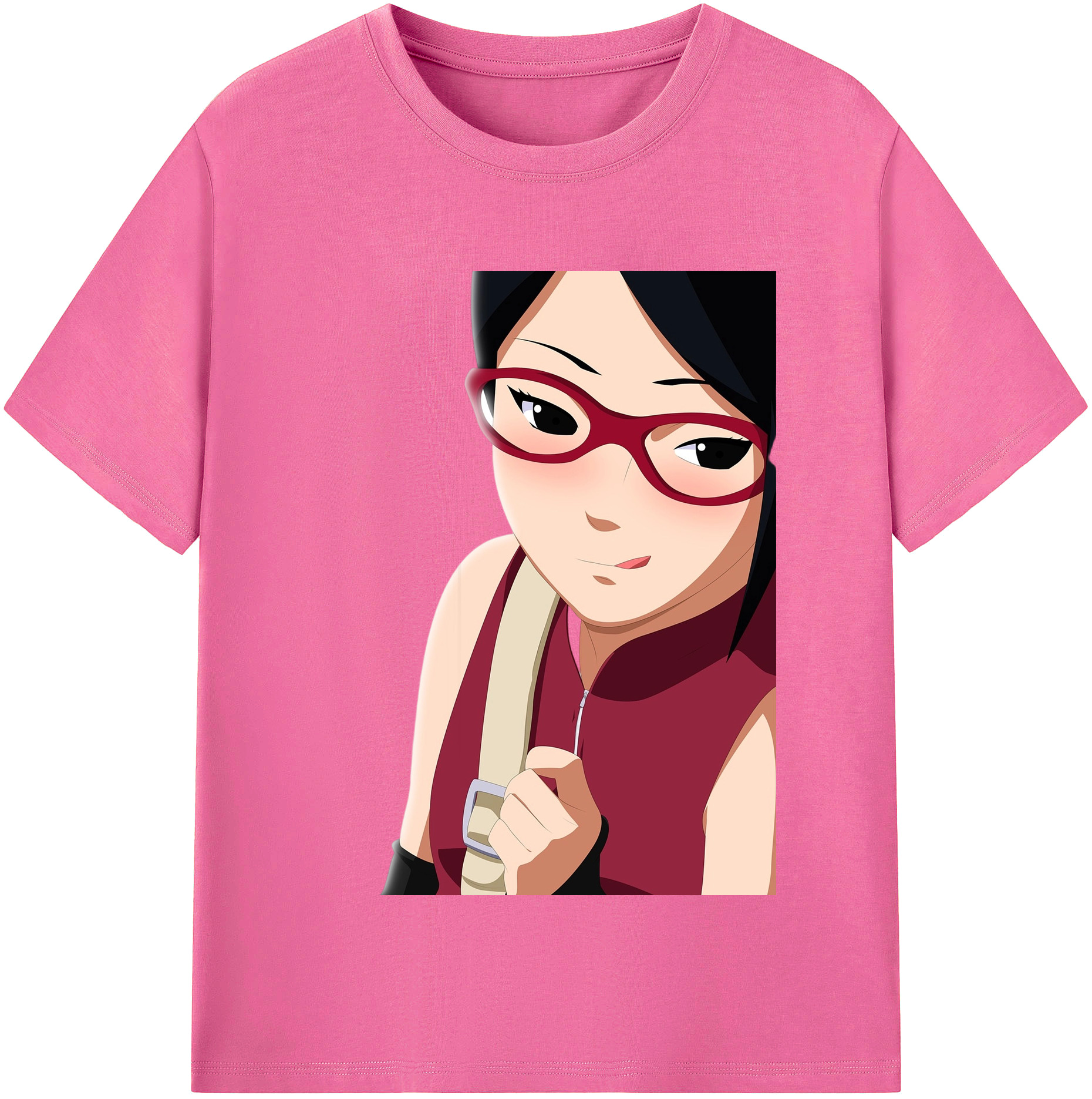 （画像用） NARUTO -ナルト- うちは サラダ Uchiha Sarada レディースカジュアルプリントTシャツ（綿100％）